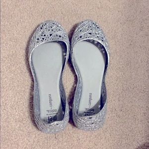 Mel by Melissa Silver glitter girls dress shoe